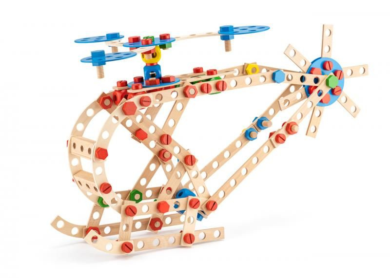 Stavebnice montážní - Engineer dřevěná, 340 dílů (Woody)