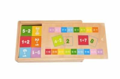 Woody puzzle v krabičce se sčítáním a odčítáním
