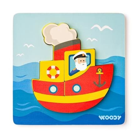 Puzzle pro nejmenší - Vkládačka, Baby lodička (Woody)