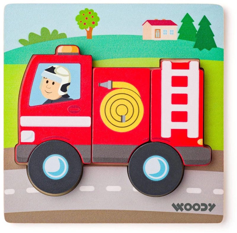 Puzzle pro nejmenší - Vkládačka, Baby hasič (Woody)