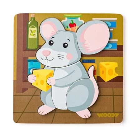 Puzzle pro nejmenší - Vkládačka, Baby myška (Woody)