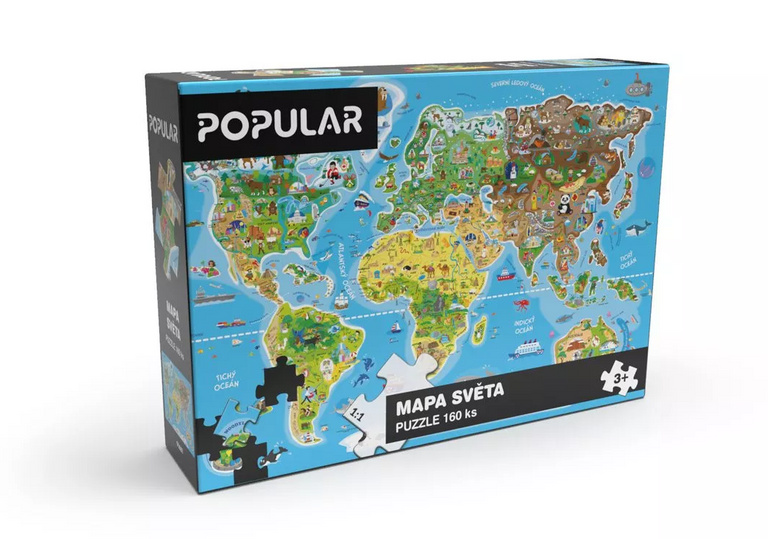 POPULAR Puzzle Mapa světa 160 dílků