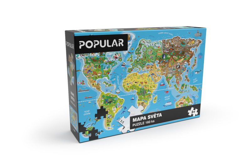 POPULAR Puzzle Mapa světa 160 dílků