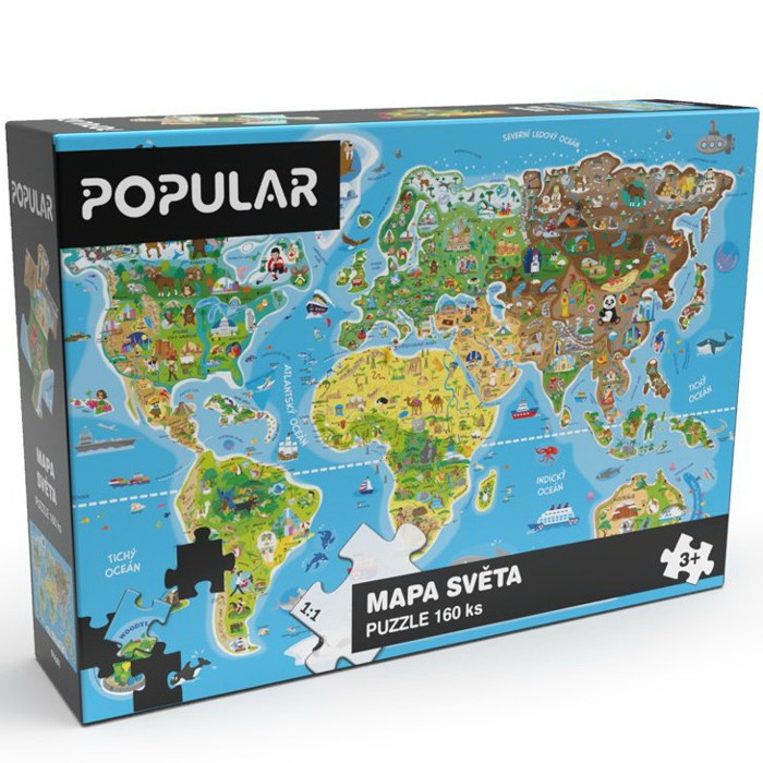 POPULAR Puzzle Mapa světa 160 dílků