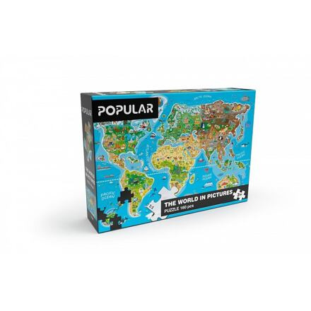 POPULAR Puzzle Mapa světa v angličtině 160 dílků