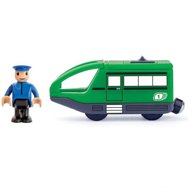 Woody Elektrická lokomotiva s panáčkem zelená