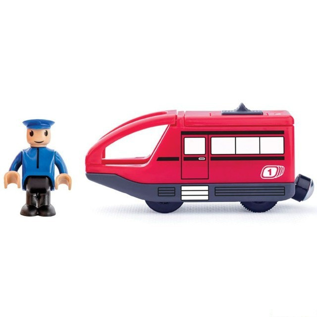 Woody Elektrická lokomotiva s panáčkem červená
