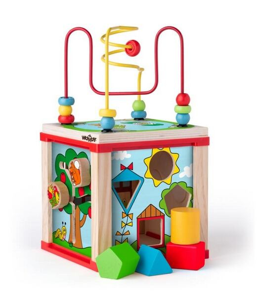 Woody didaktická kostka malá s magickými kolečky