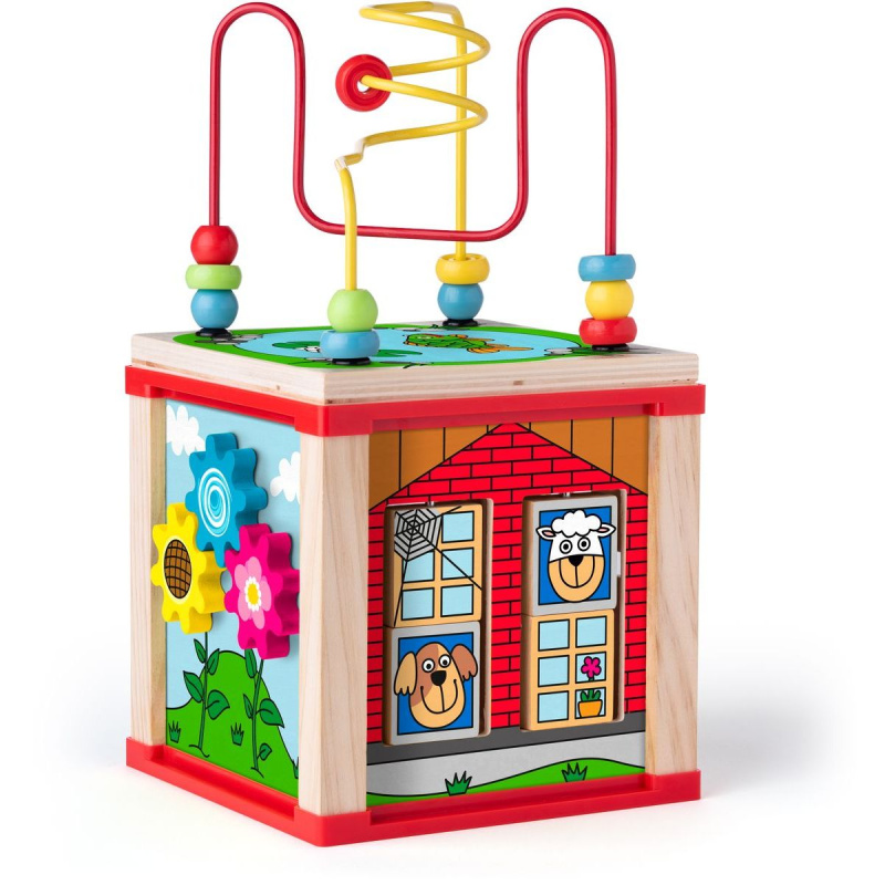 Woody didaktická kostka malá s magickými kolečky
