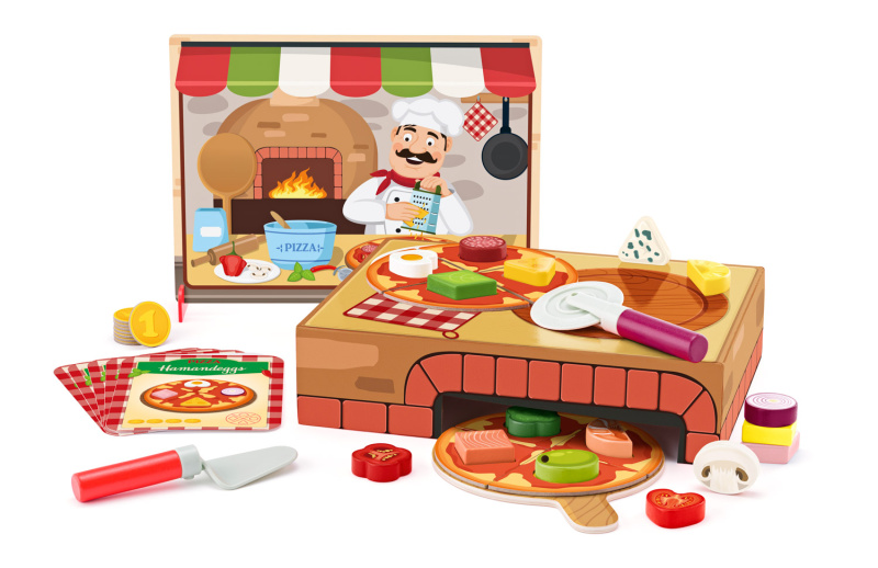 Woody Pizzeria Carlo didaktická hra s vkládacími tvary