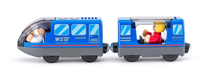 Vláčkodráha mašinka - Elektrická s pohonem, Modrá s vagónem (Woody)