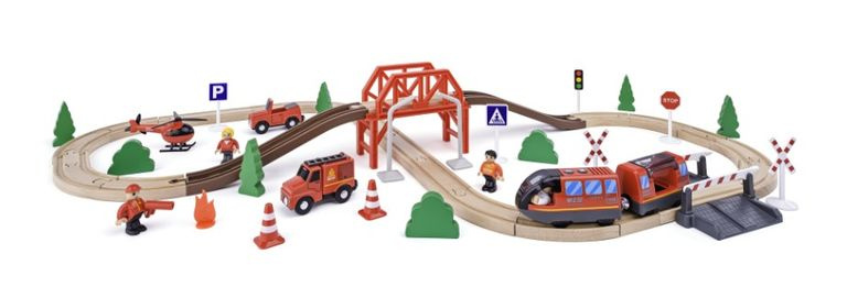 Hasičský dřevěný vlak 60 kusů