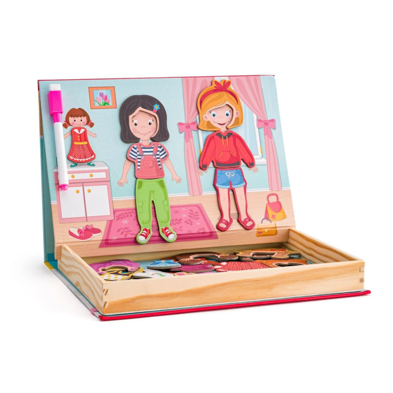 Puzzle magnetické - Kniha, Krabička módní salon (Woody)