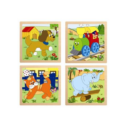 Woody Puzzle 4 dílky, více druhů