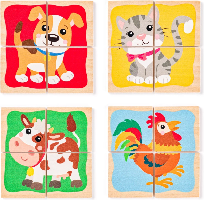 Skládací obrázky - první puzzle zvířátka, 16ks (Woody)