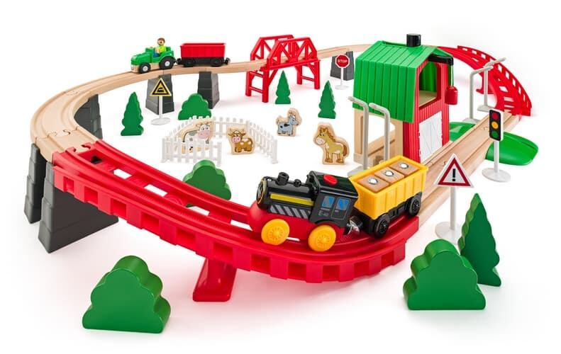 Vláčkodráha Woody - Farma s elektrickou mašinkou, 60 dílů