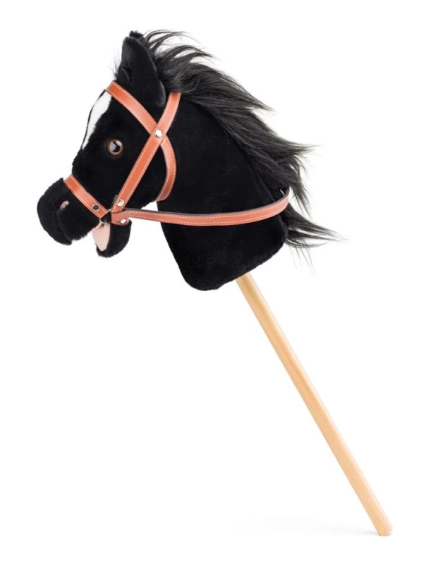 Koňská hlava na tyči - Hobby horse Baron černý se zvuky (Faunica)