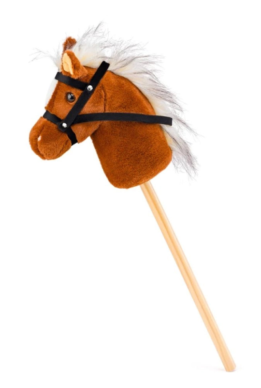 FAUNICA Kůň světle hnědý na tyči Hobby horse Scarlet
