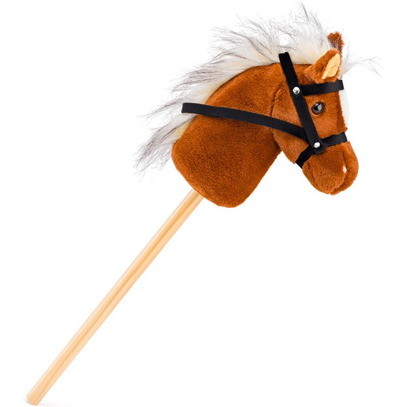 FAUNICA Kůň světle hnědý na tyči Hobby horse Scarlet