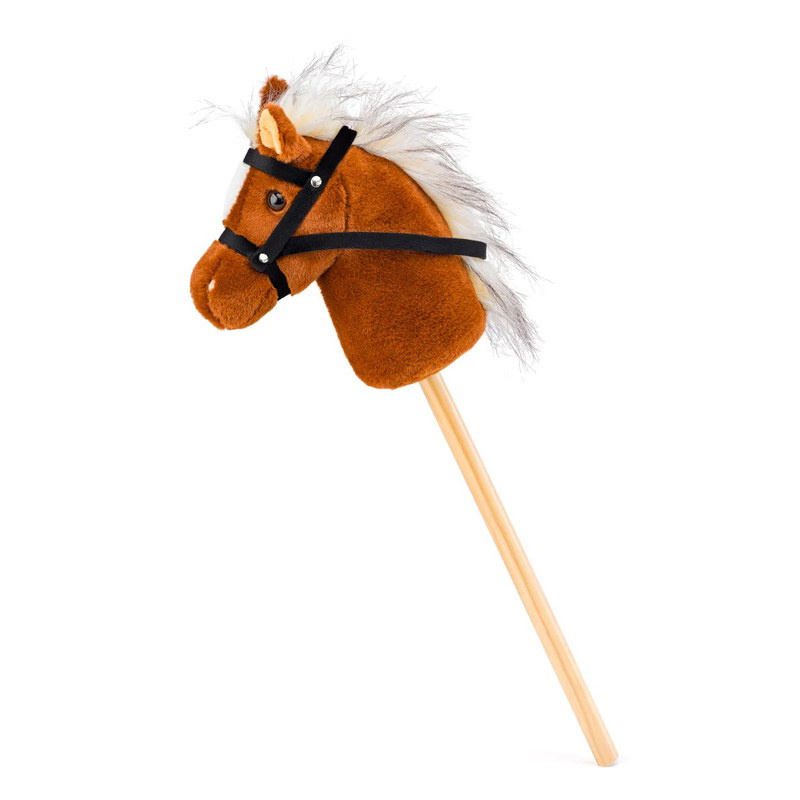 FAUNICA Kůň světle hnědý na tyči Hobby horse Scarlet