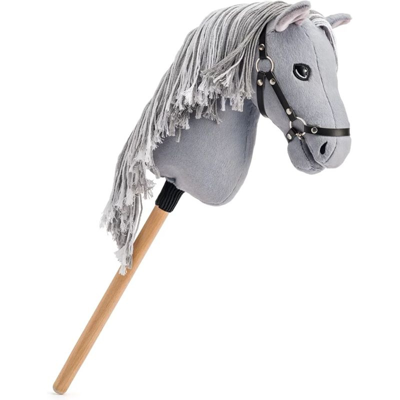 Koňská hlava na tyči - Hobby horse Apollo šedý provázková hříva (Faunica)