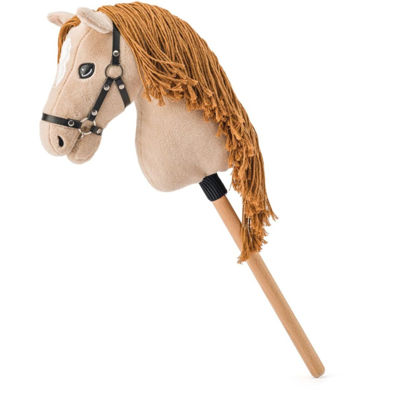 Koňská hlava na tyči - Hobby horse Gracia béžová klisna provázková hříva (Faunica)