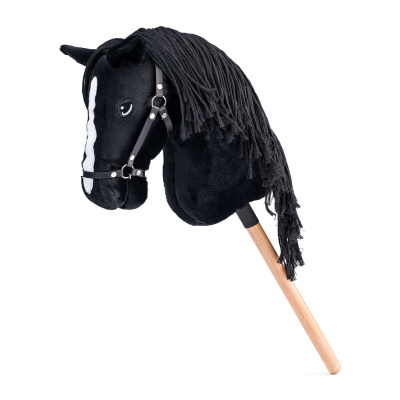 Koňská hlava na tyči - Hobby horse Cortez černý provázková hříva (Faunica)