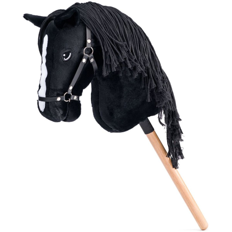 Koňská hlava na tyči - Hobby horse Cortez černý provázková hříva (Faunica)