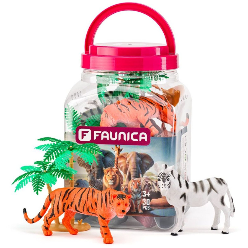 FAUNICA Zvířátka figurky sada v MEGA tubě Safari