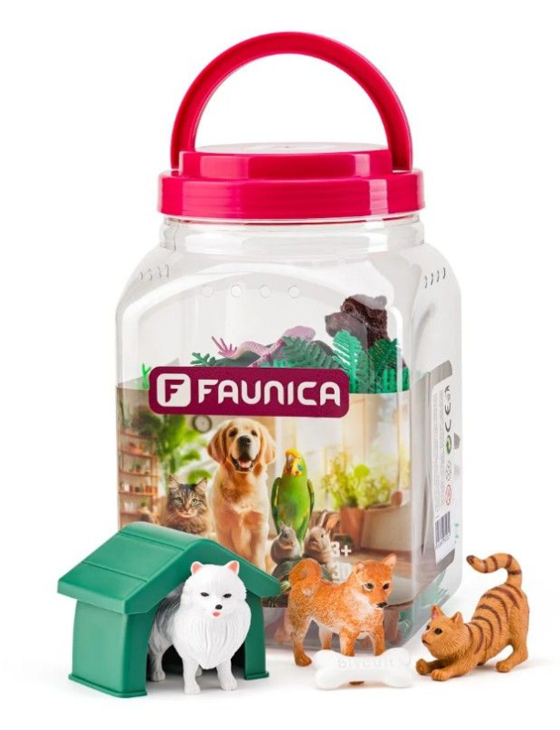 Faunica Zvířátka sada v MEGA tubě Mazlíčci