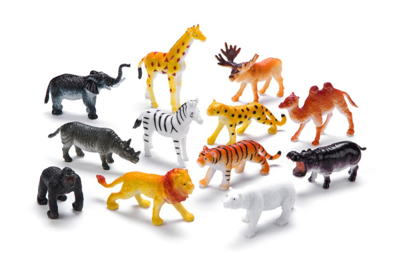 Faunica - Zvířátka set, Figurky v tubě Safari, 12ks