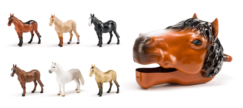 Faunica - Koně set, Koňská hlava s figurkami koní