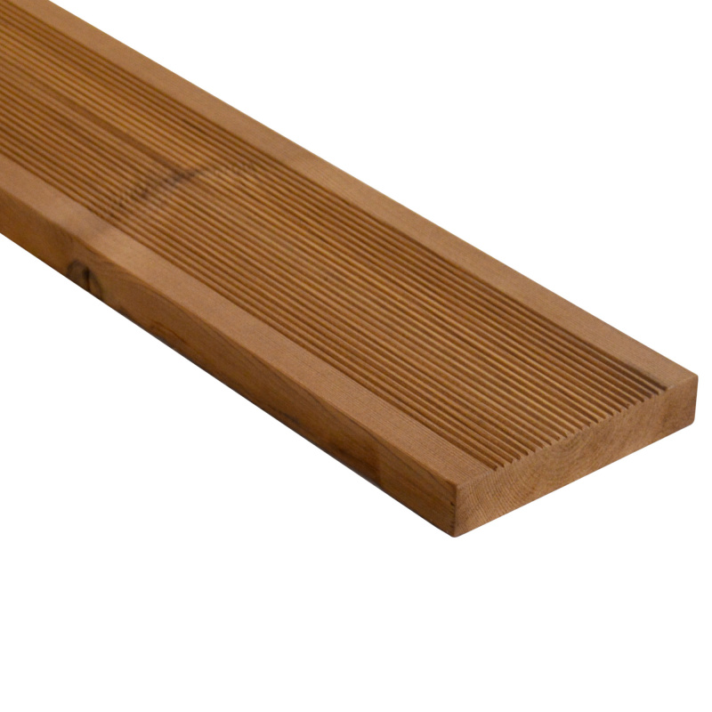 Prkno terasové AU-MEX Thermo borovice jemná drážka 26×138×4200 mm