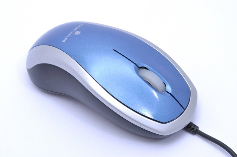 Primecooler/Kancelářská/Optická/800 DPI/Drátová USB/Světle modrá