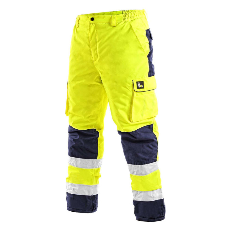 Pánské reflexní kalhoty CARDIFF, zimní, žluté, vel. 3XL