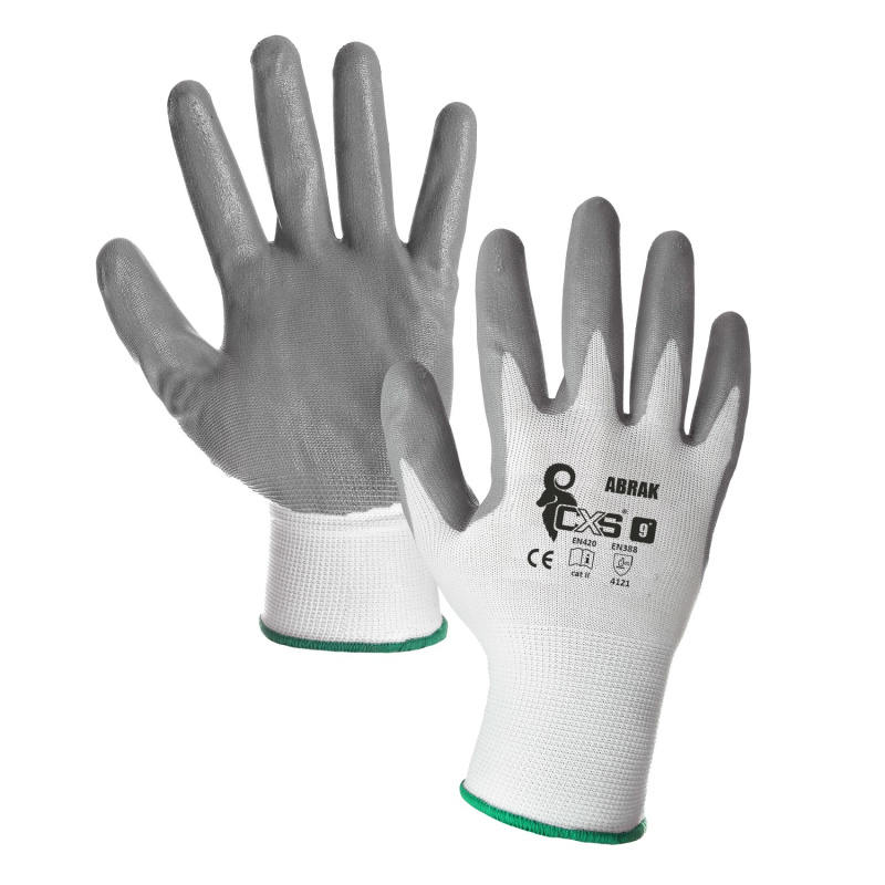 CXS Pracovní rukavice ABRAK, máčené v nitrilu, blistr, vel. 10
