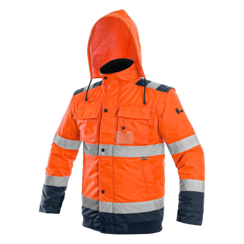 BUNDA LUTON, VÝSTRAŽNÁ, ORANŽOVO-MODRÁ, VEL. XL