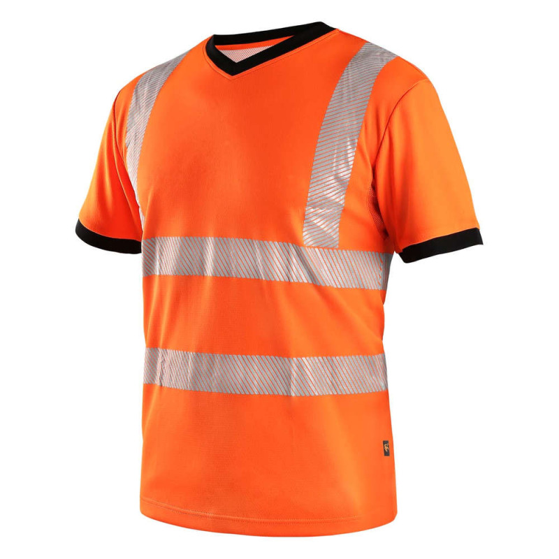 TRIČKO CXS RIPON, VÝSTRAŽNÉ, PÁNSKÉ, ORANŽOVO - ČERNÉ vel.L