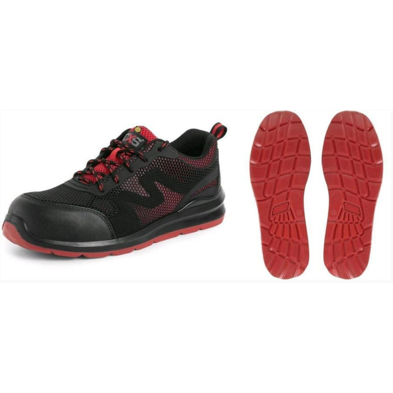 CXS Obuv polobotka ISLAND SYROS O1 ESD, černo - červená, vel. 42