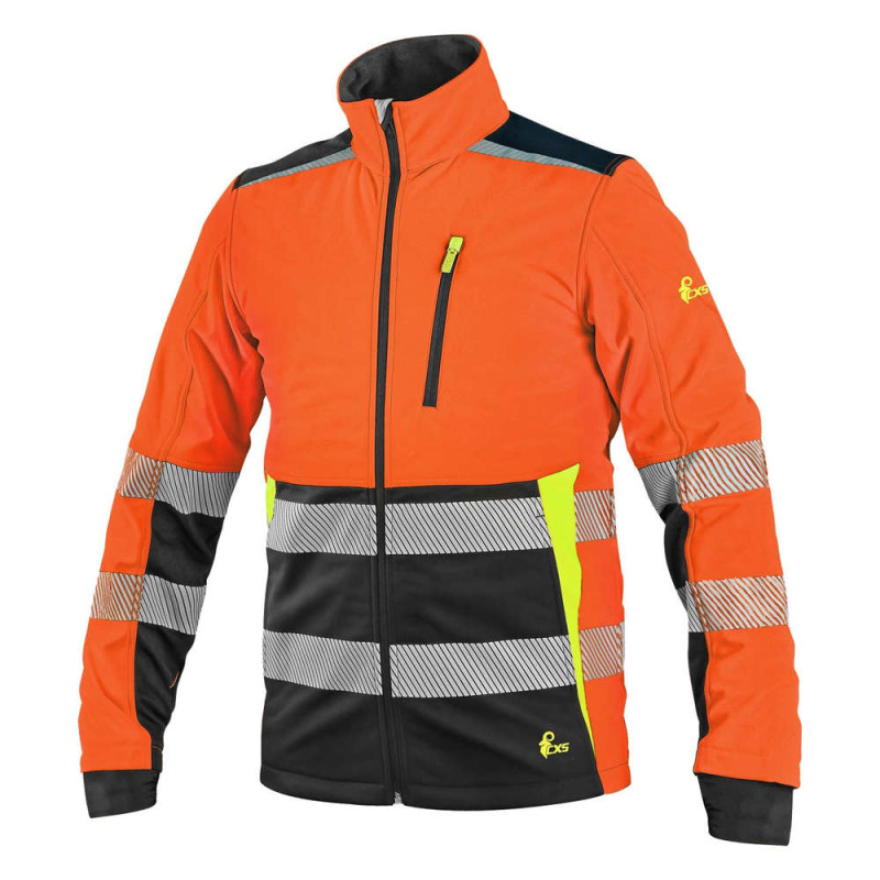 Bunda BENSON, výstražná, softshell, oranžovo-černá, vel. XL