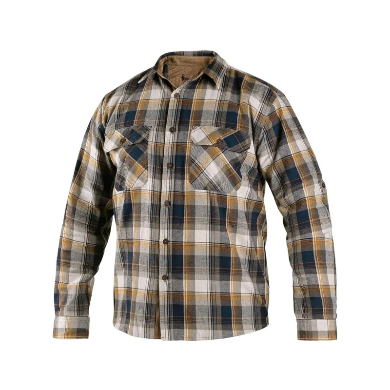 CXS Košile TIM dlouhý rukáv pánská modro-žlutá 39/40