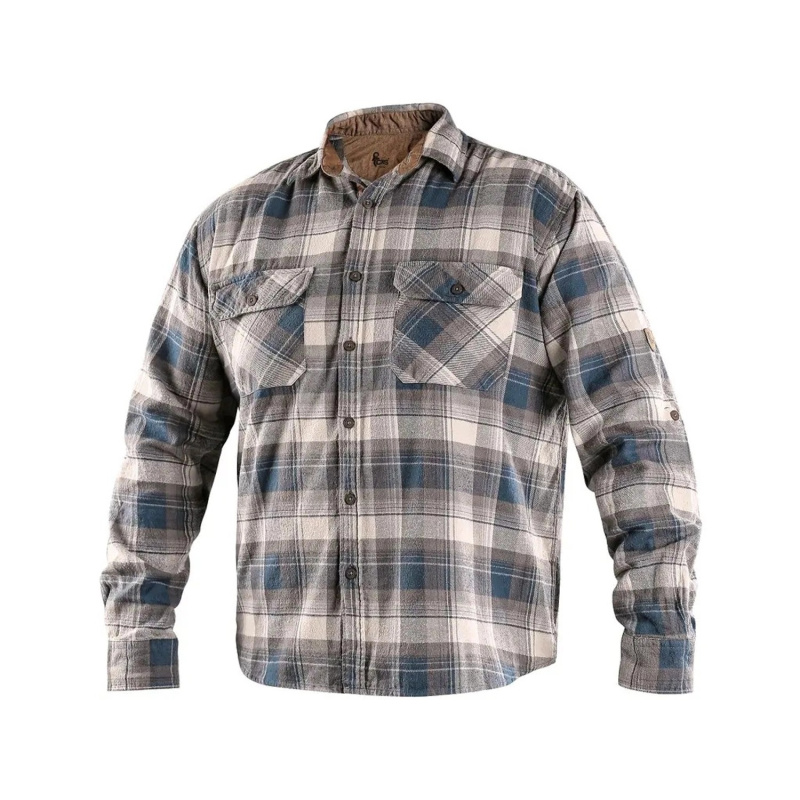 CXS Košile TIM dlouhý rukáv pánská petrol-béžová 45/46