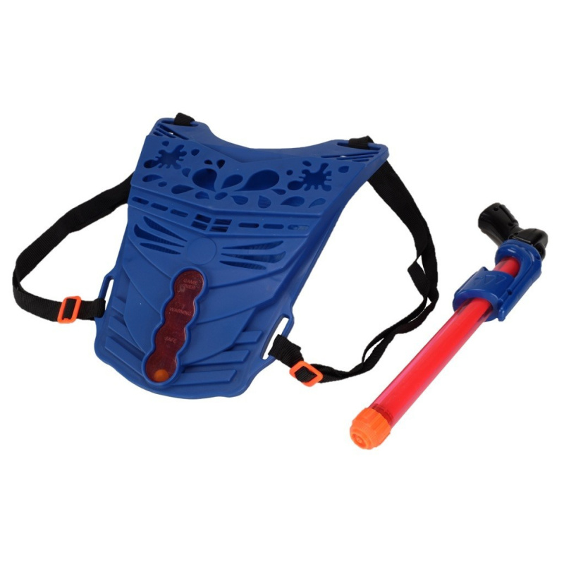 Alltoys Vodní sada pumpovací pistole 33 cm s vestou modrý štít