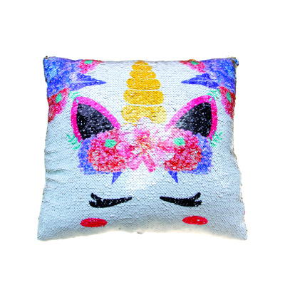 Dudlu Polštář třpytkový jednorožec 38x38 př lápěcí efekt třpytivý