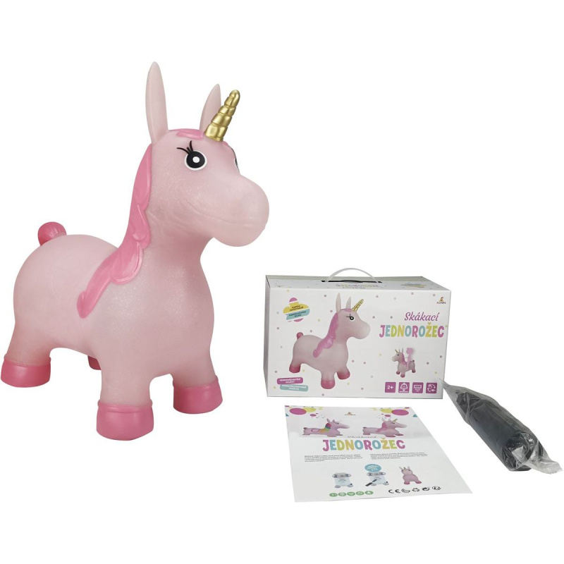 Alltoys skákací zvířátko třpytivě růžový jednorožec