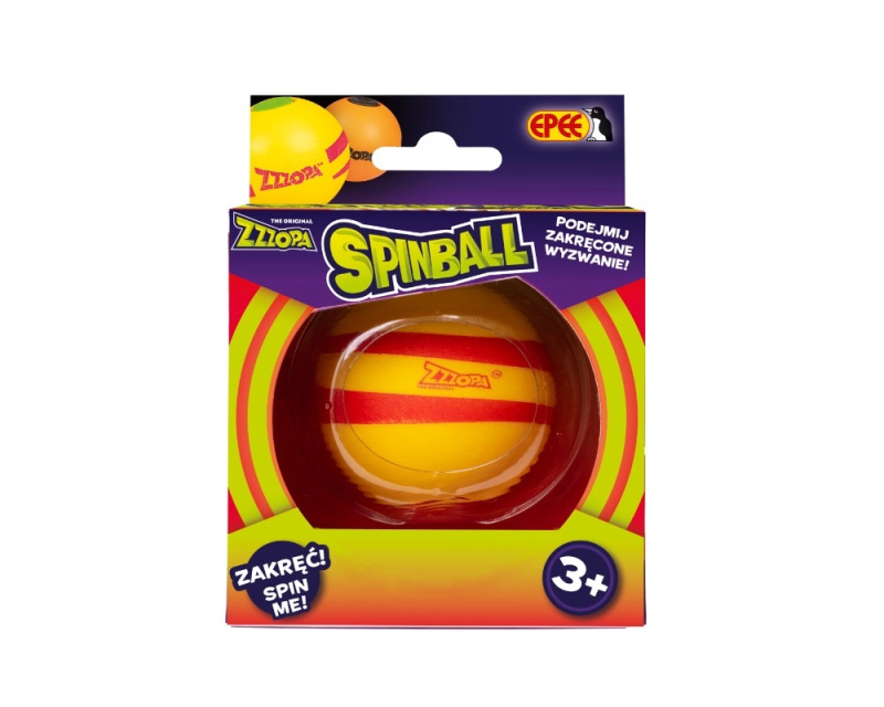 Spinball žonglovací míček žlutý s červenou