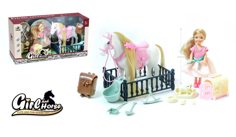 Alltoys Hrací set koník s panenkou