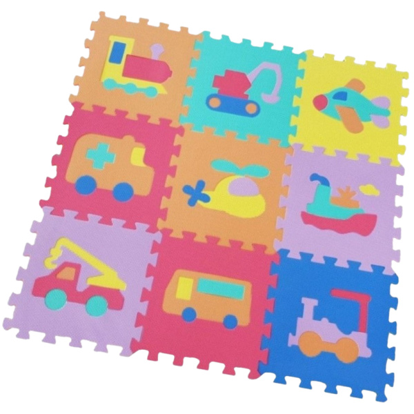 Pěnové puzzle dopravní prostředky 9 ks