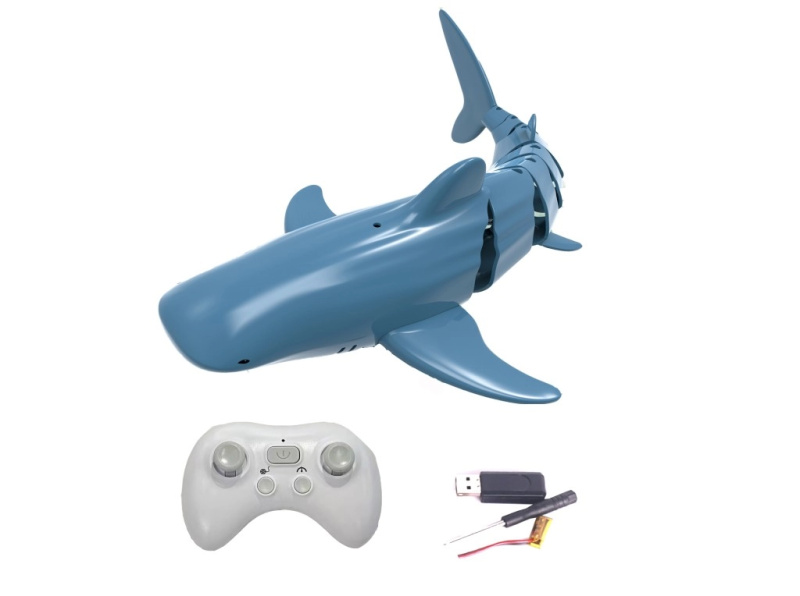 IQ models SHARKY dálkově ovládaný žralok modrý 4 kanály dvě lodní turbíny 2,4Ghz RC_91270 RTR 1:10