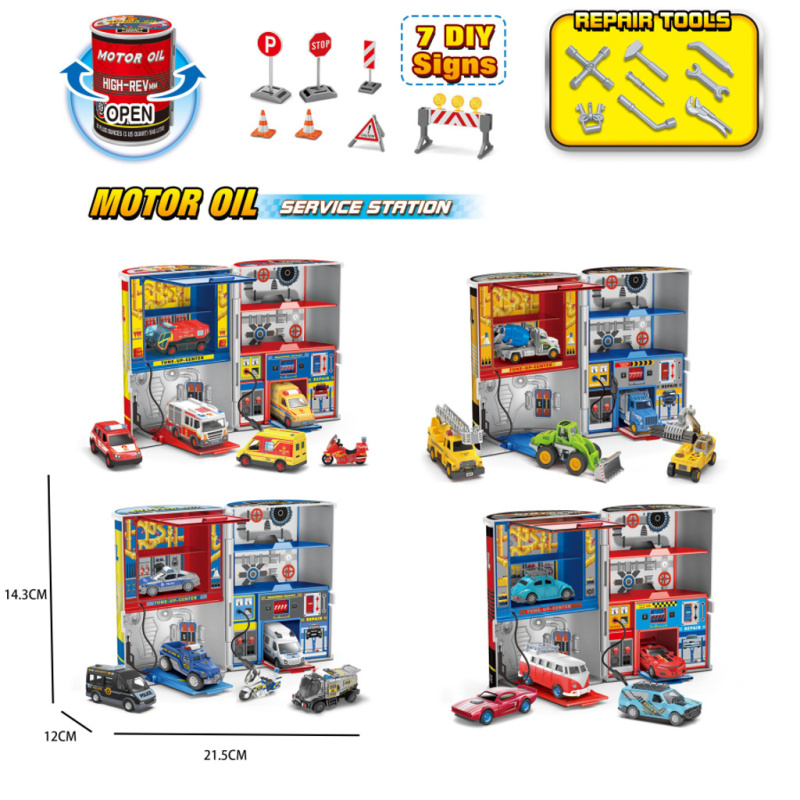 Alltoys Servisní stanice Motor Oil pro auta Hasiči